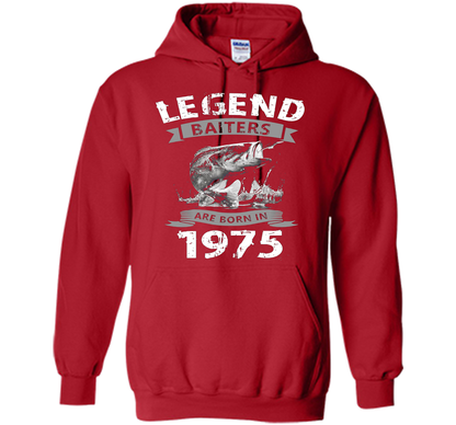 Mens 42nd Years Old 1975 Birthday Gift Idea Tshirt for Fishing shirt Red