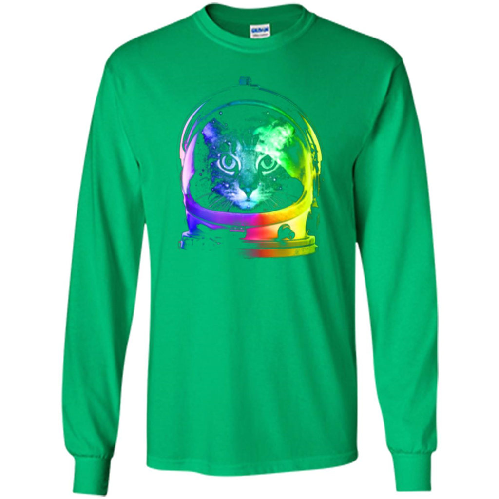 Astronaut Cat T-shirt Irish Green