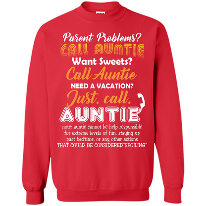 Aunt T-shirt Parent Problems Call Auntie T-shirt Red