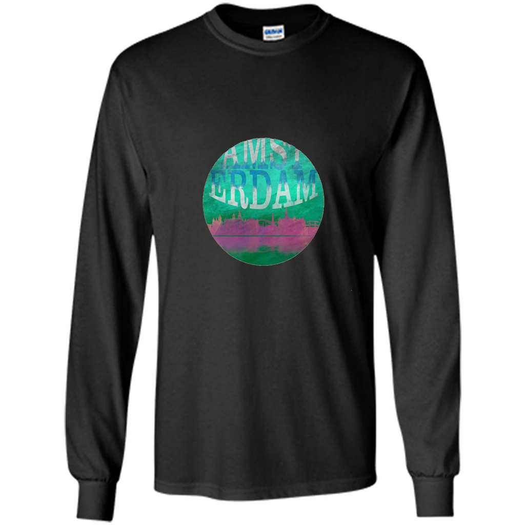 Amsterdam Skyline Horizon Sunset Love Netherlands T-shirt Orange