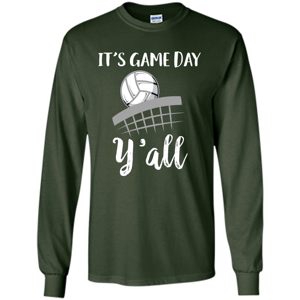 Volleyball Lovers T-shirt It's Game Day Y'all Tshirt Forest Green