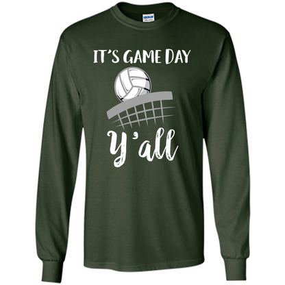 Volleyball Lovers T-shirt It's Game Day Y'all Tshirt Forest Green