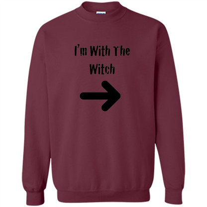 Halloween Couples Costume T-shirt I'm With The Witch Maroon