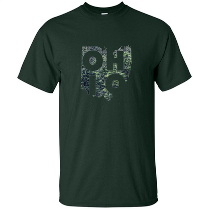 State Of Ohio T-Shirt Distressed with Trees Forest Green