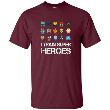 I Train Super Heroes T-shirt Maroon