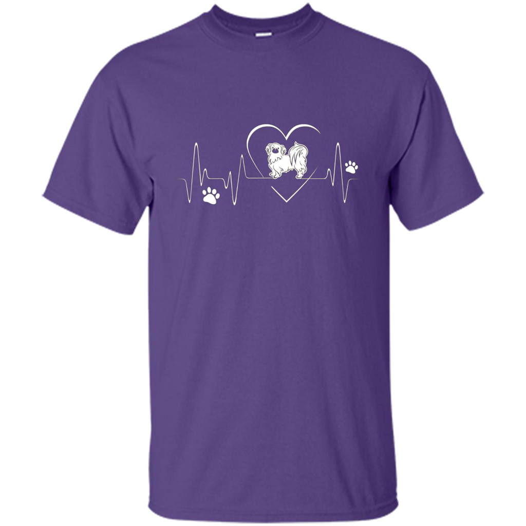 Pekehund T-shirt Pekehund Heart Beat T-shirt Purple