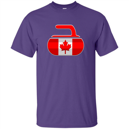 Canadian Curling Flag T-shirt Purple