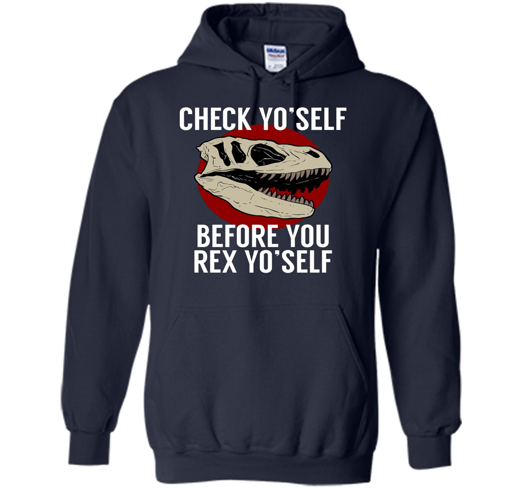 Dinosaur T-shirt Check Yo'Self Before You Rex Yo'Self T-shirt Navy