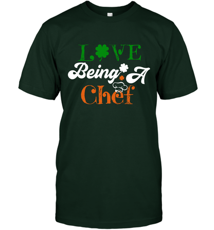 Love Being A Chef Saint Patricks Day Shirt T-Shirt Forest Green