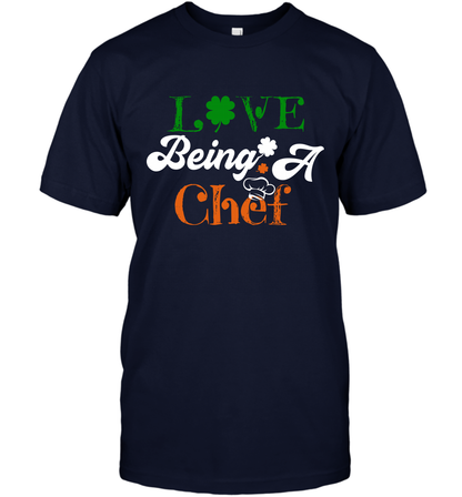 Love Being A Chef Saint Patricks Day Shirt T-Shirt Navy