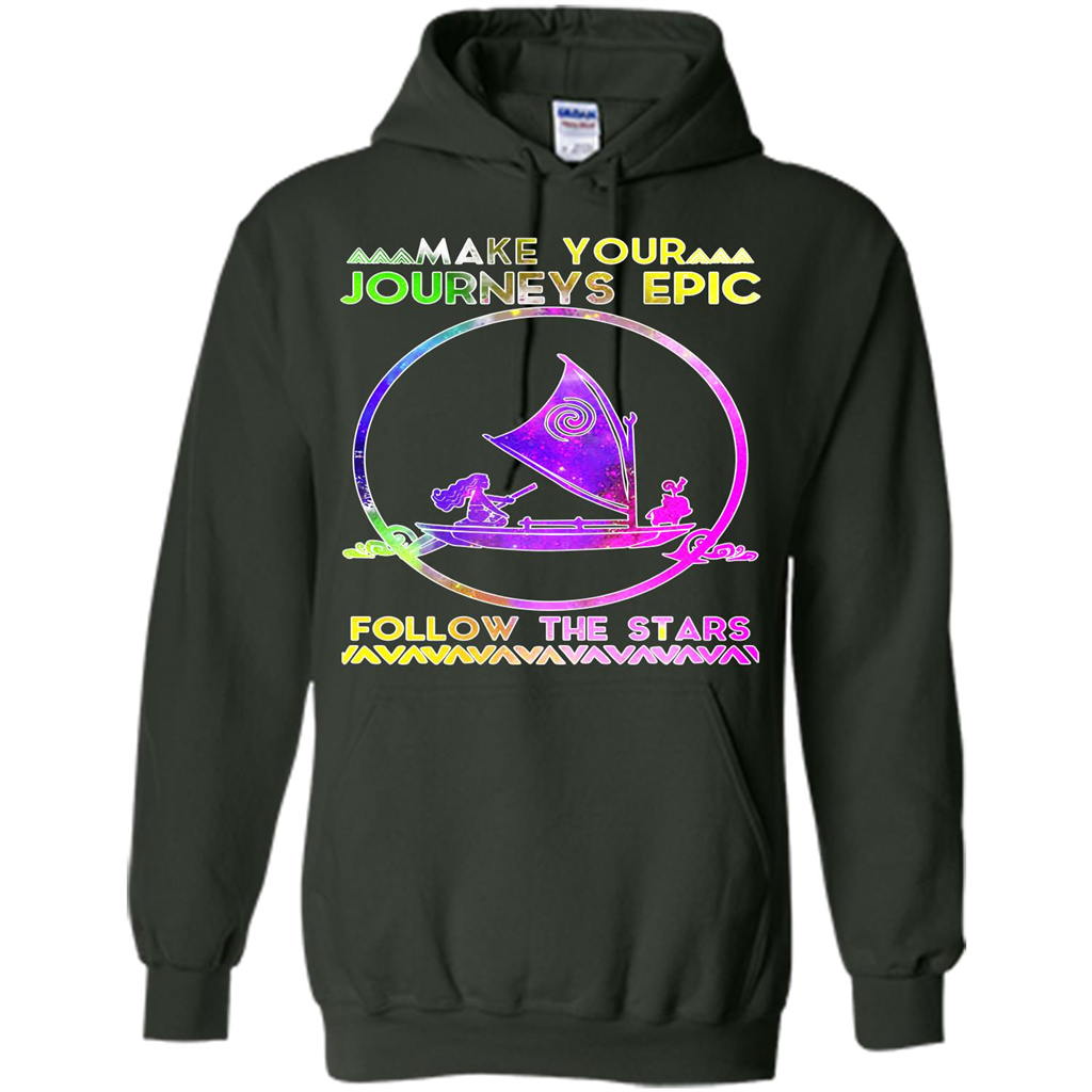 Movie T-shirt Make Your Journeys Epic Follow The Stars Forest Green