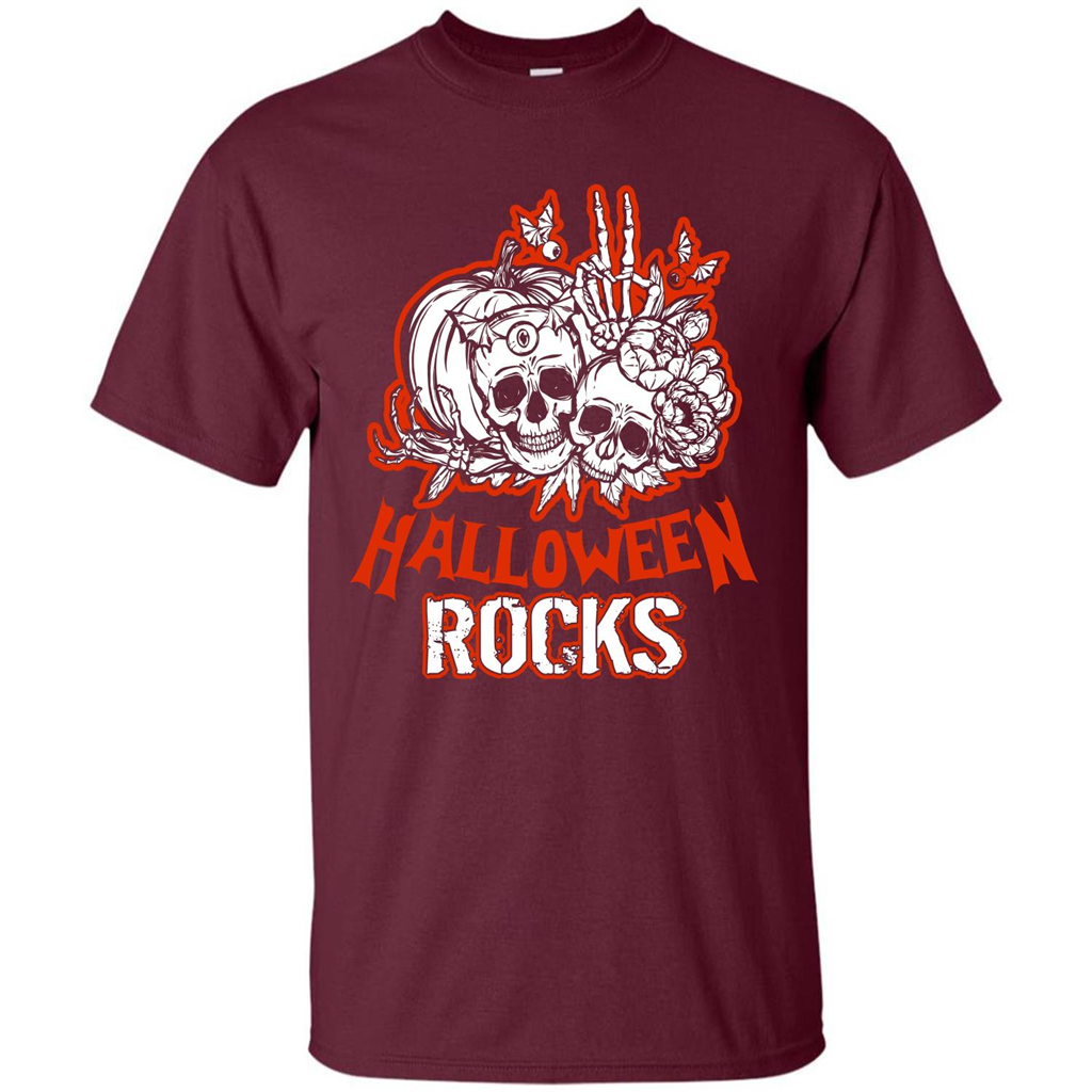 Halloween Rocks T-shirt Maroon