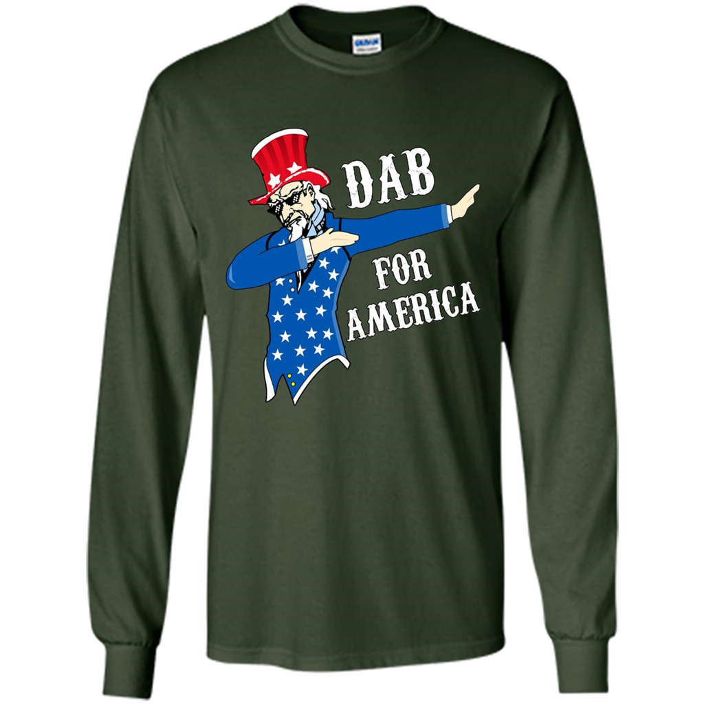 Independen Day T-shirt Patriotic Uncle Sam Dabbing. 4th of July Forest Green