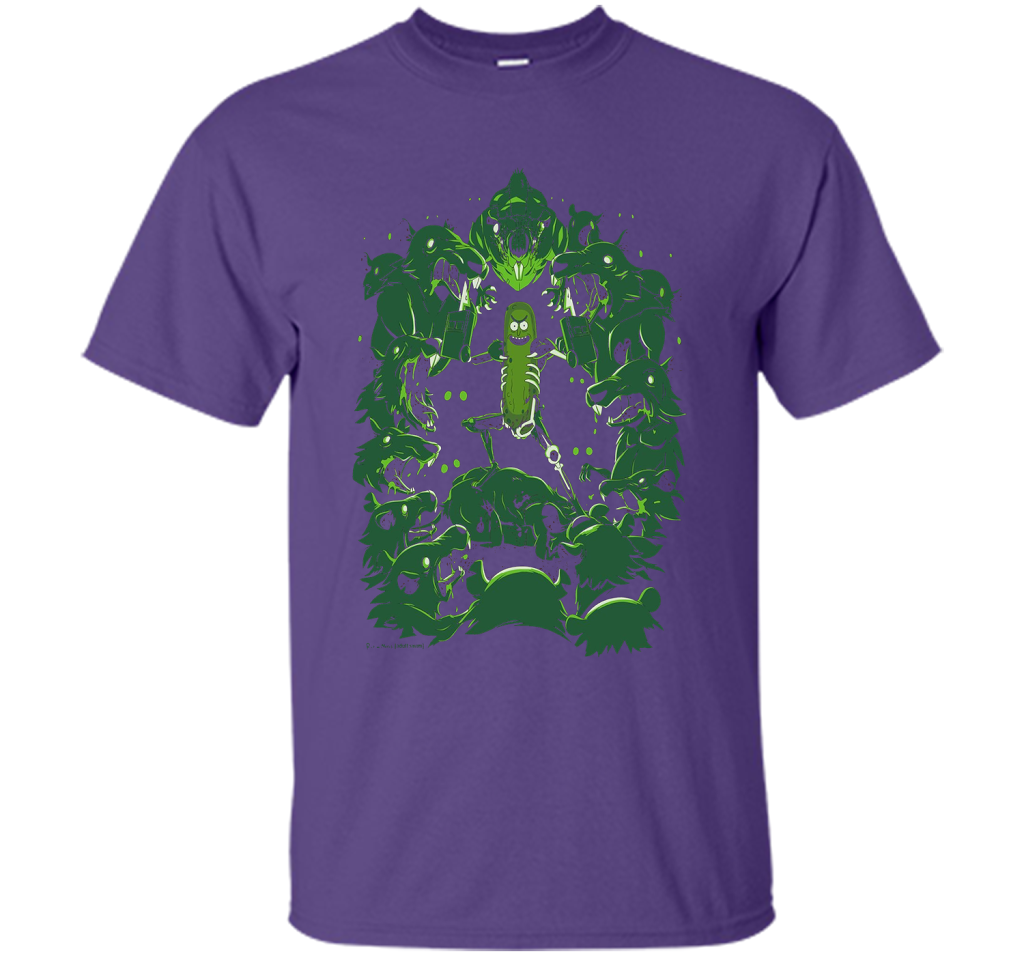 Pickle Rick Vs The Rats T-shirt Purple