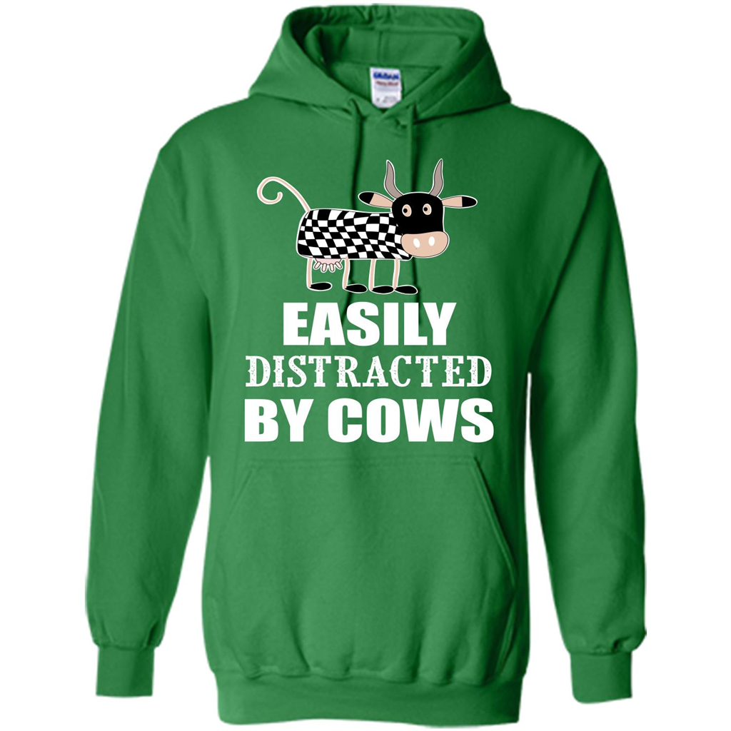 Cow T-shirt Easily Distracted By Cows T-shirt Irish Green