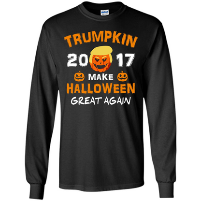 Halloween T-shirt Trumpkin 2017 Make Halloween Great Again T-shirt Black