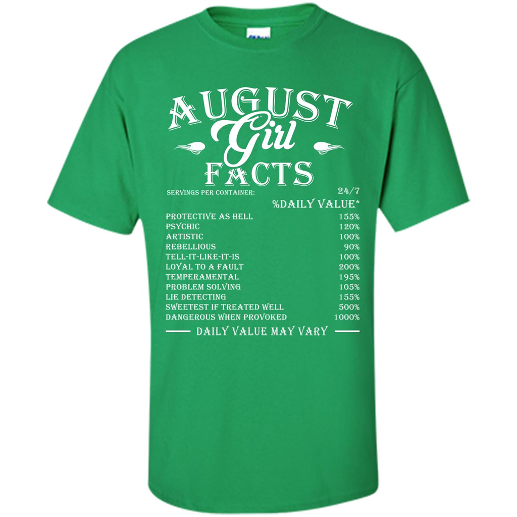 August Girl Facts T-shirt Irish Green