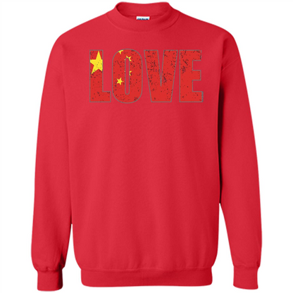 I Love China Flag T-shirt Red