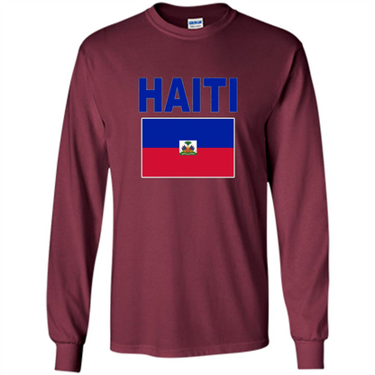 Haiti Flag T-Shirt Maroon