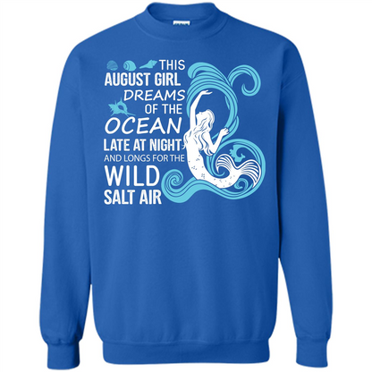 This August Girl Dreams Of The Ocean Late At Night T-shirt Royal