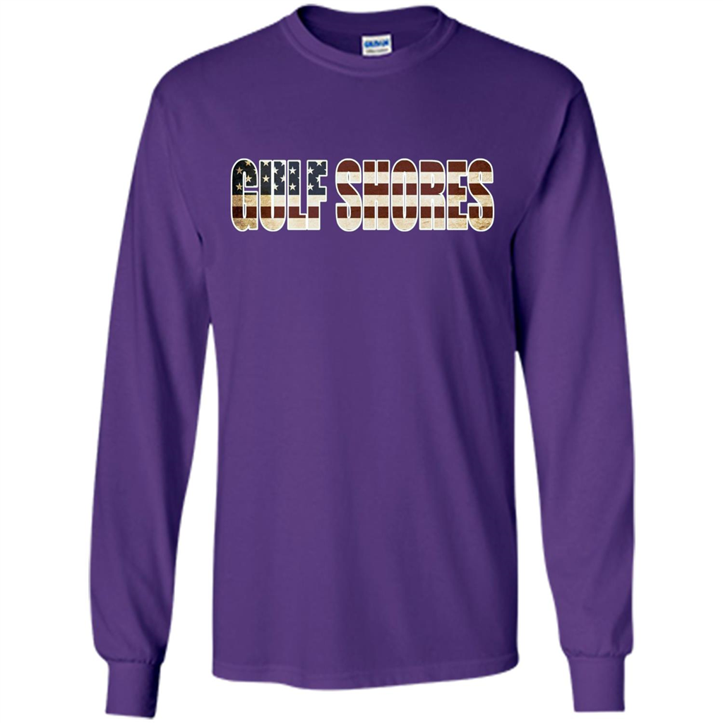 American T-shirt Straight Outta Gulf Shores US Flag Patriotic T-shirt Purple