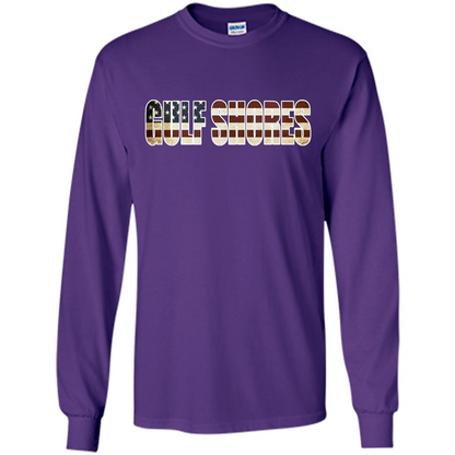 American T-shirt Straight Outta Gulf Shores US Flag Patriotic T-shirt Purple