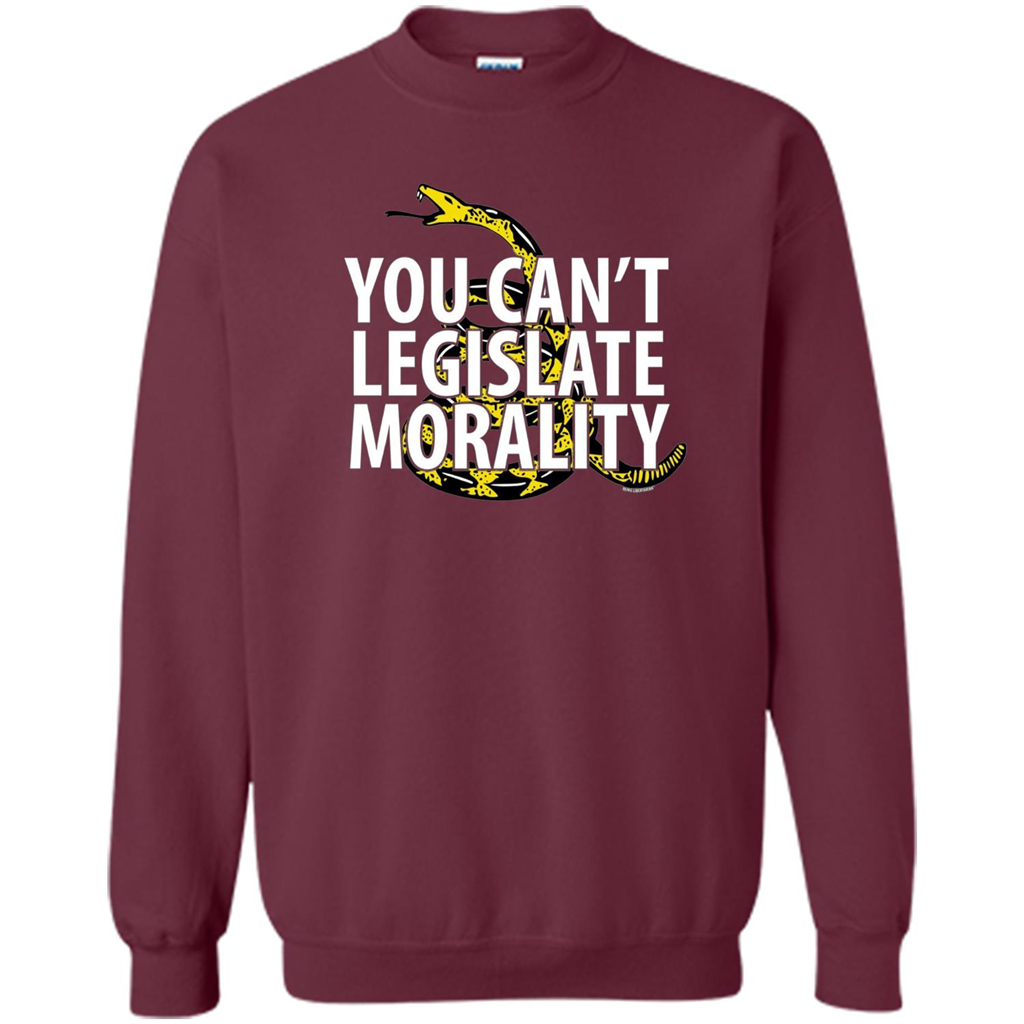 Gadsden Libertarian T-shirt You Can't Legislate Morality Maroon