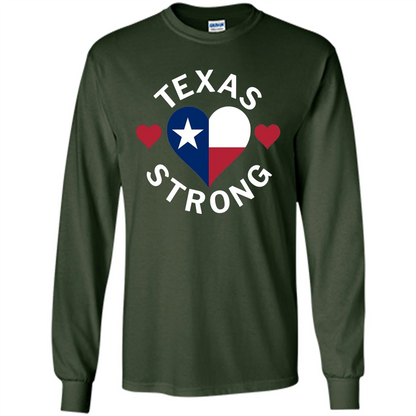 Texas Strong Hurricane Harvey Heart 2017 T-shirt Forest Green