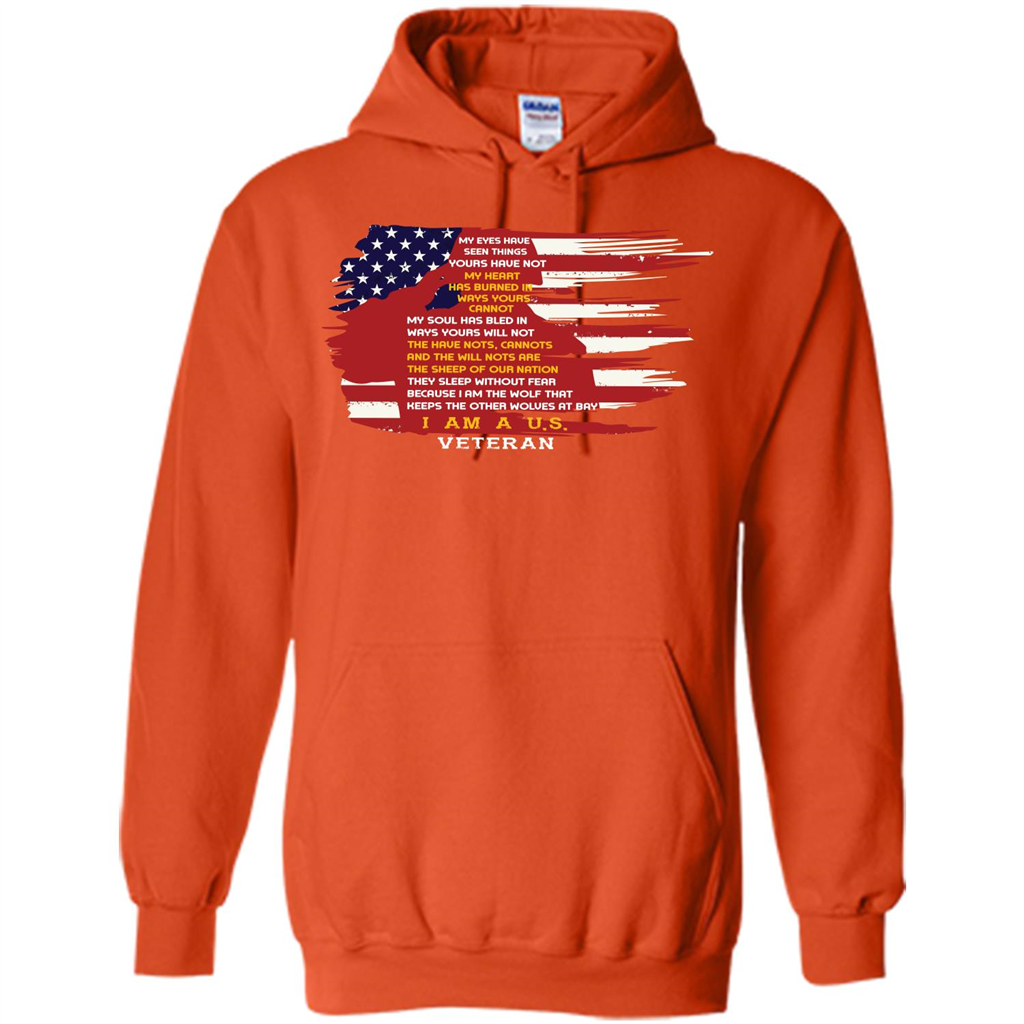 Military T-shirt My Eyes Have Seen Things Yours Have Not Orange