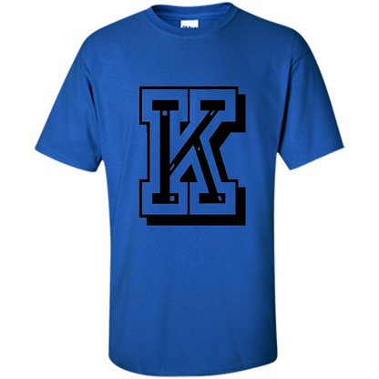 Letter K Initial T-Shirt for Names or Spelling Words Royal