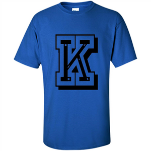 Letter K Initial T-Shirt for Names or Spelling Words