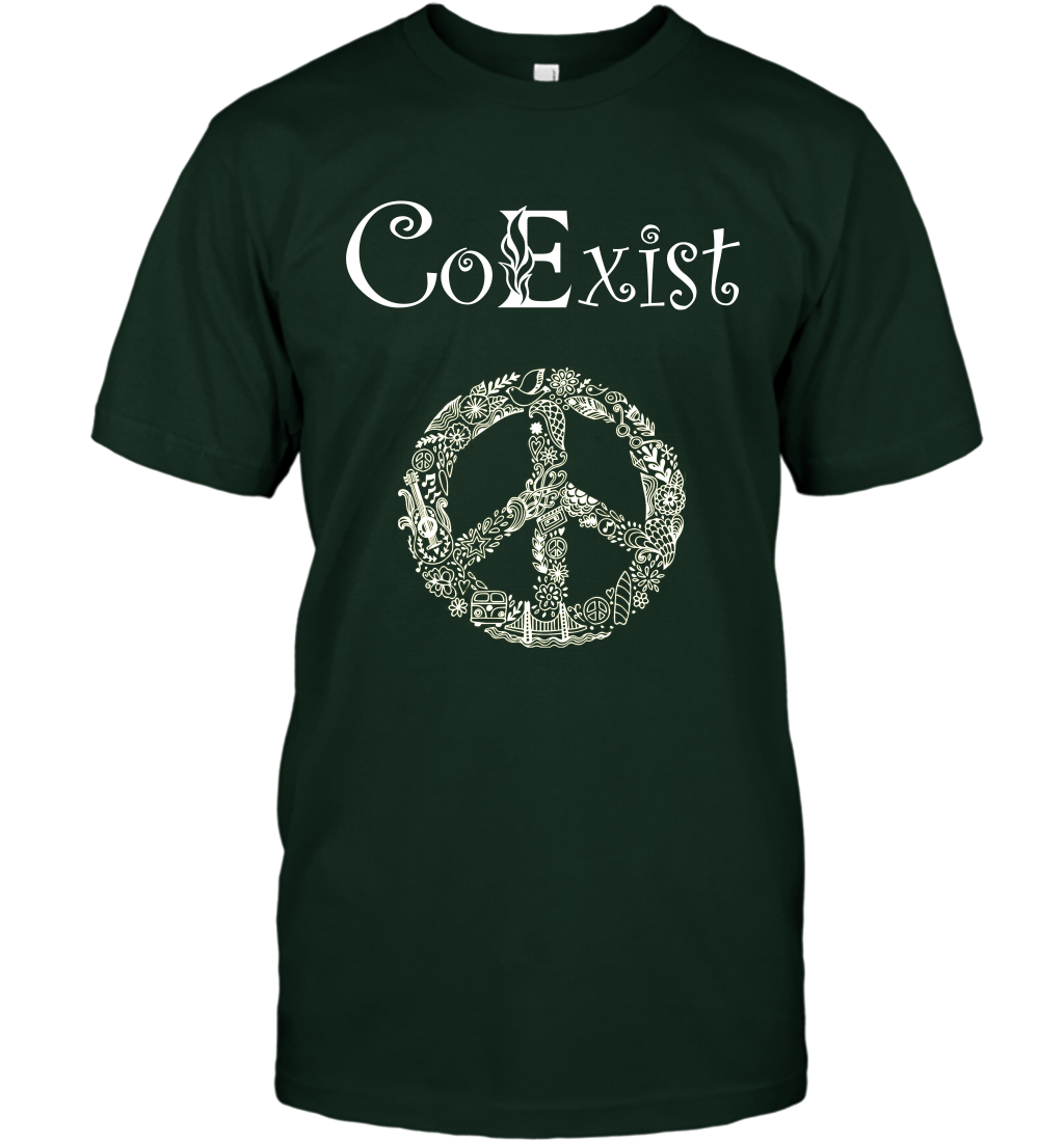 Co Exist Shirt T-Shirt T-Shirt Forest Green