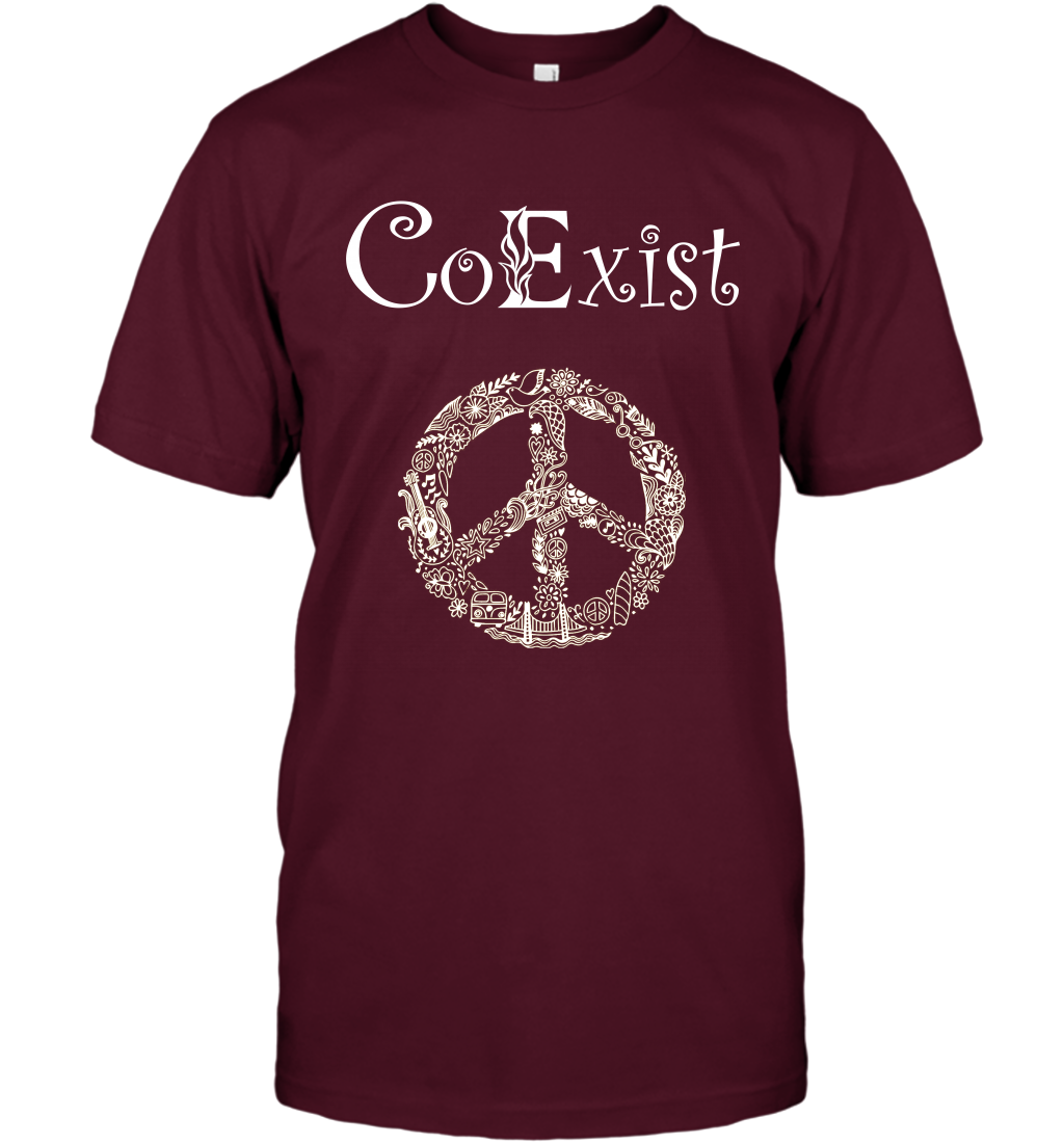 Co Exist Shirt T-Shirt T-Shirt Maroon