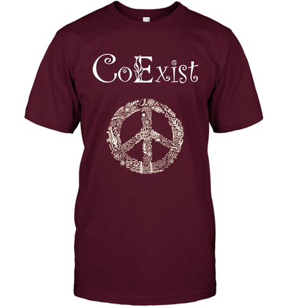 Co Exist Shirt T-Shirt T-Shirt Maroon