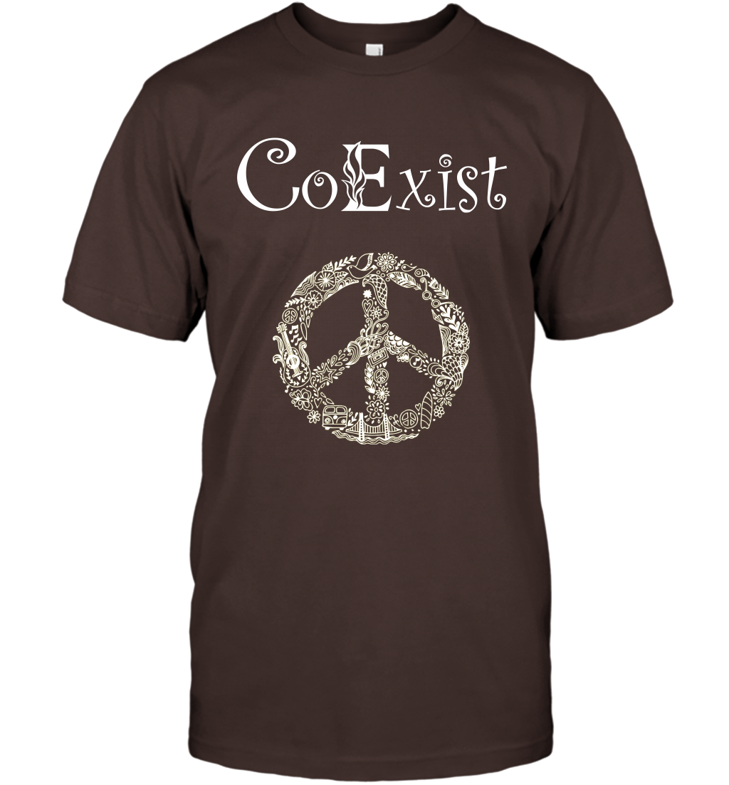 Co Exist Shirt T-Shirt T-Shirt Dark Chocolate