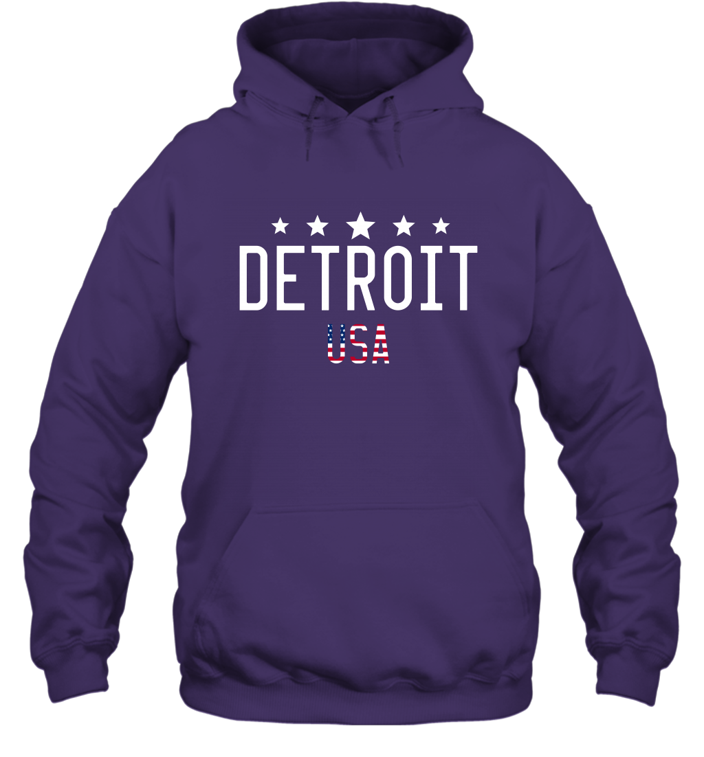 Detroit Usa Shirt Hoodie Hoodie Purple