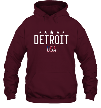 Detroit Usa Shirt Hoodie Hoodie Maroon