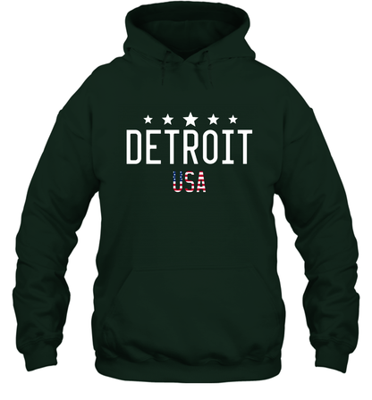 Detroit Usa Shirt Hoodie Hoodie Forest