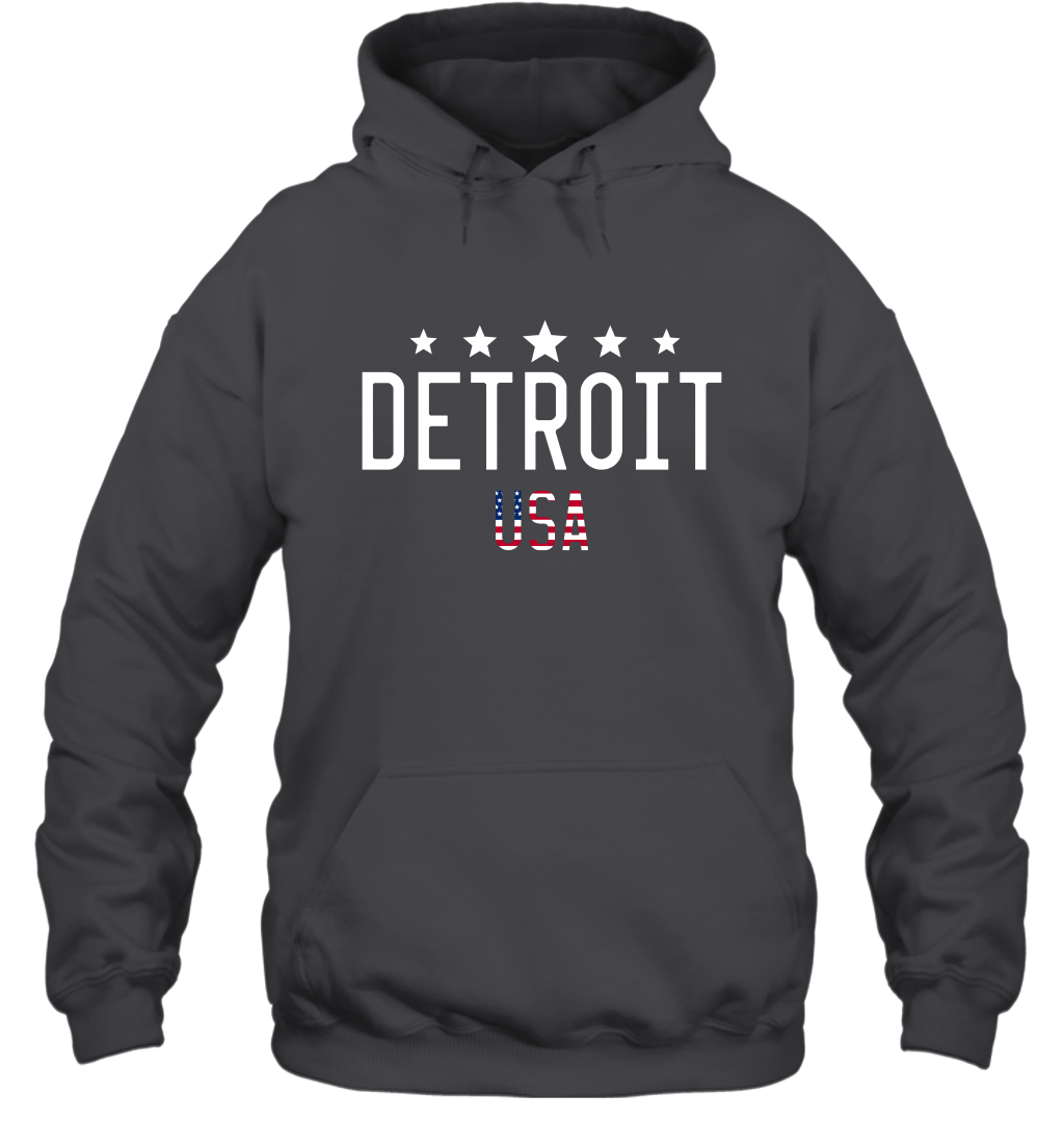 Detroit Usa Shirt Hoodie Hoodie Dark Heather