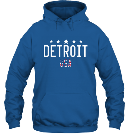 Detroit Usa Shirt Hoodie Hoodie Royal