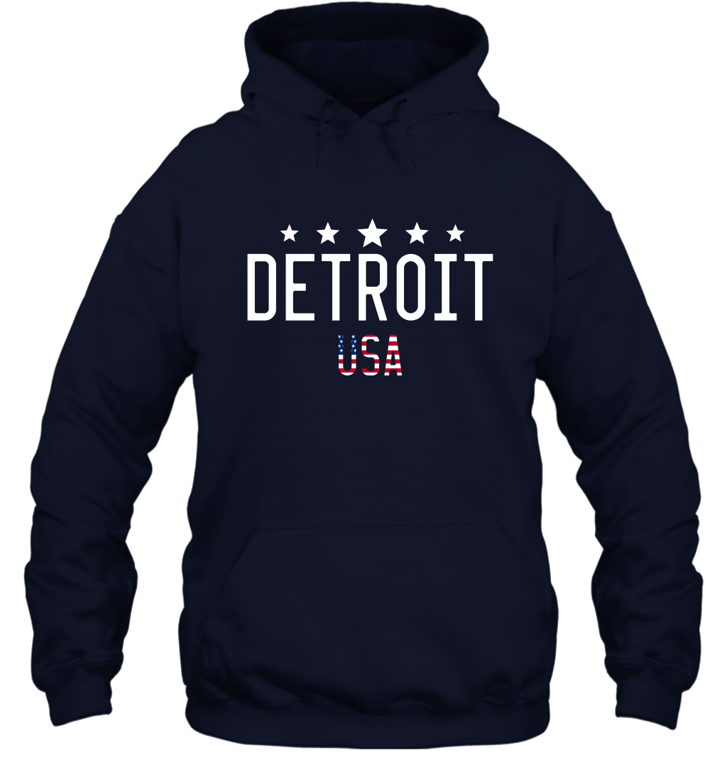 Detroit Usa Shirt Hoodie Hoodie Navy