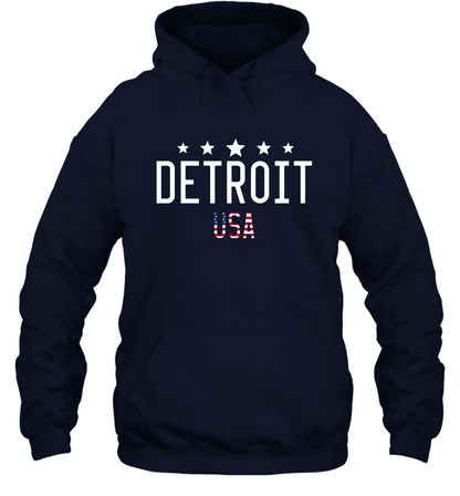 Detroit Usa Shirt Hoodie Hoodie Navy