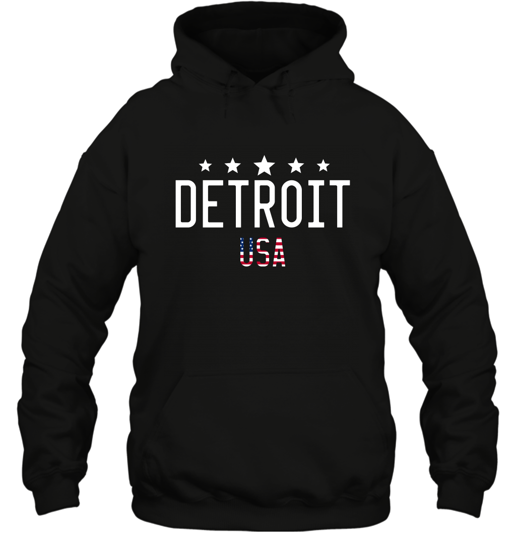 Detroit Usa Shirt Hoodie Hoodie Black