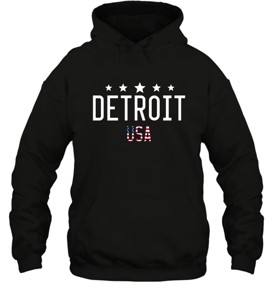 Detroit Usa Shirt Hoodie Hoodie Black