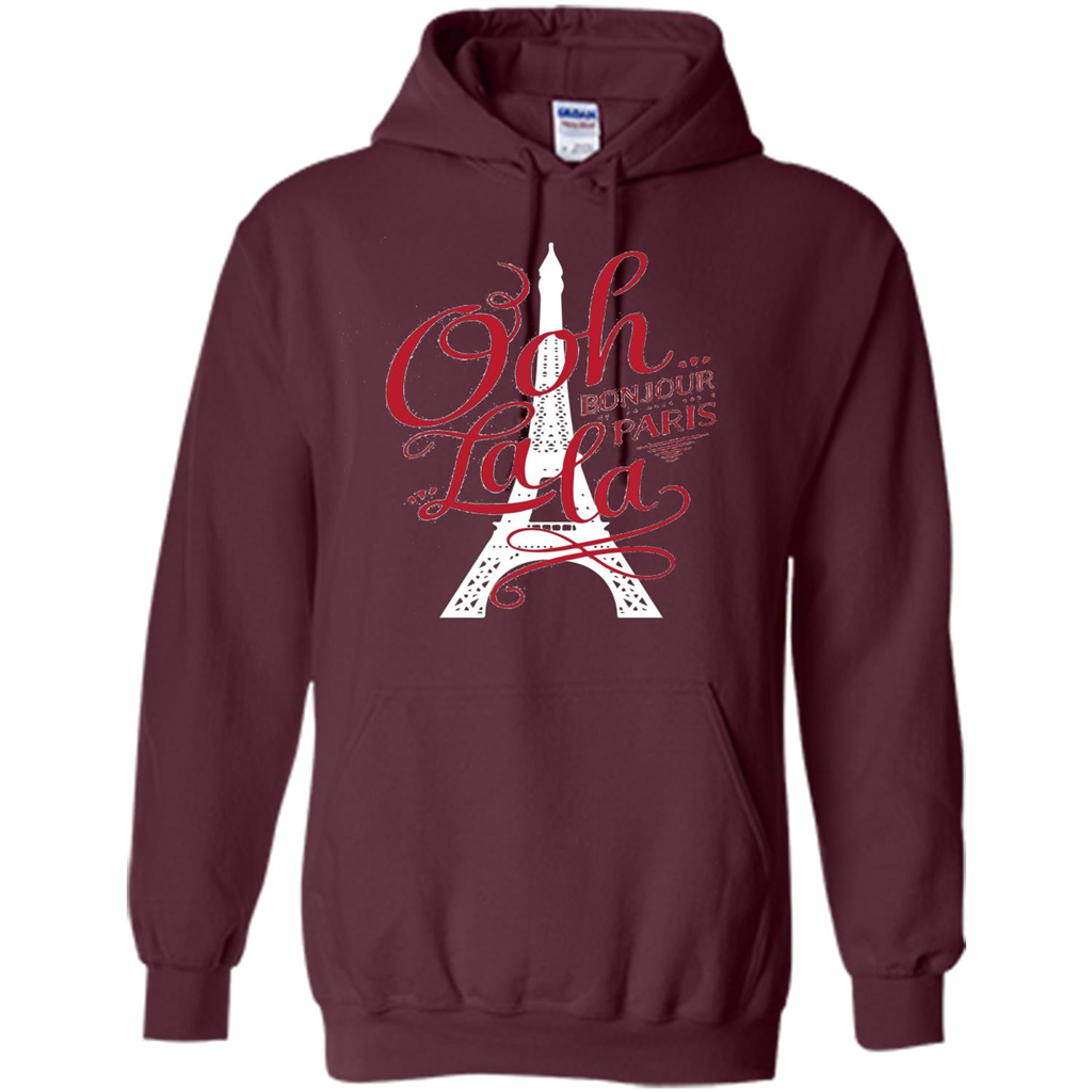 France Tshirt Bonjour Paris Tshirt, Hello Paris Tshirt Maroon