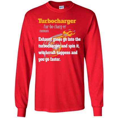 Car Lover T-shirt Turbocharger Exhaust Gases Go Into The Turbocharger Red