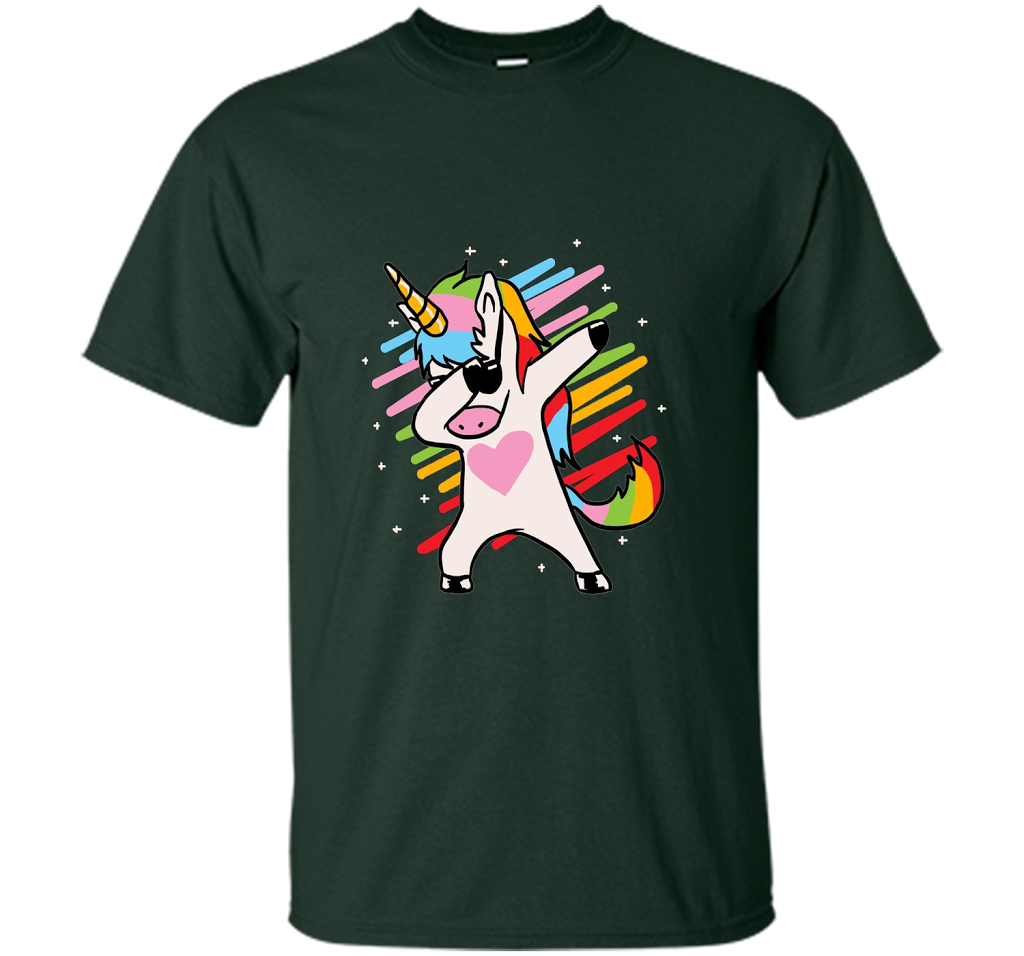 Dabbing Unicorn Shirt and Unicorn Dab T-Shirt shirt Forest Green