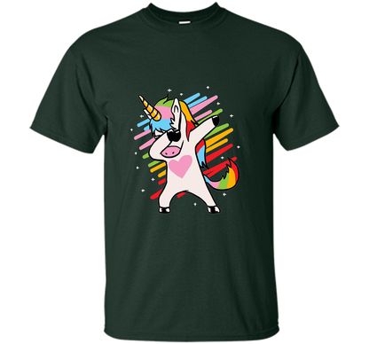 Dabbing Unicorn Shirt and Unicorn Dab T-Shirt shirt Forest Green