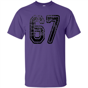 Number 67 T-shirt - Grungy Sports Team T-shirt