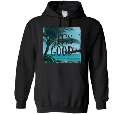 Life's Good Palm Tree T-Shirt cool shirt Black